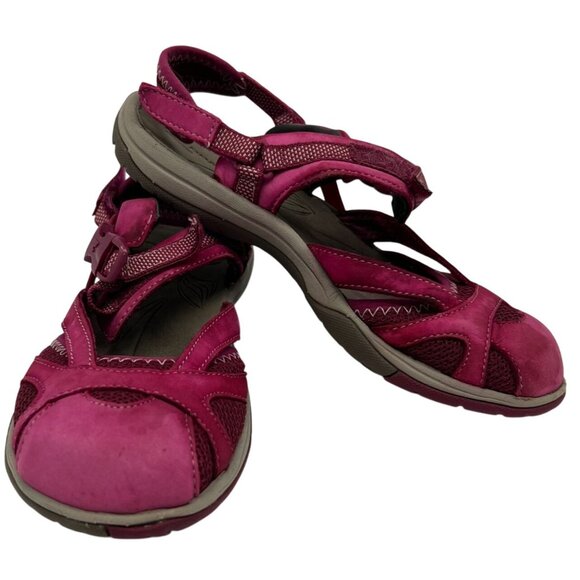 Merrell Women's Azura Wrap Mary Jane Closed Toe Flat Sandal Size 7 Pink Casual - Picture 1 of 7